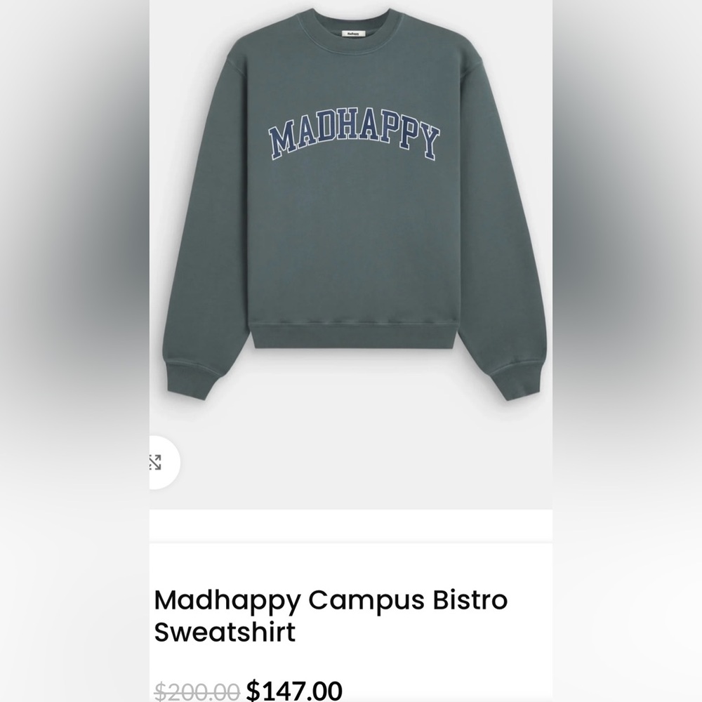 Madhappy Campus Fleece Sweater Bistro XS NWT - Picture 3 of 5